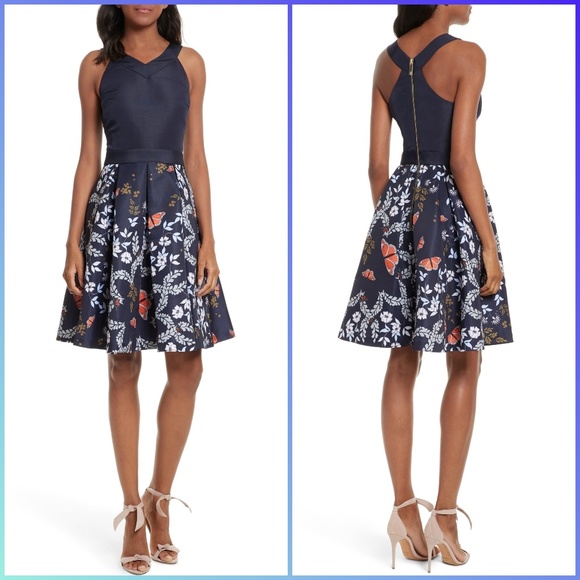 Ted Baker Dresses & Skirts - Ted Baker Navy Floral Bethah Kyoto Flare Dress